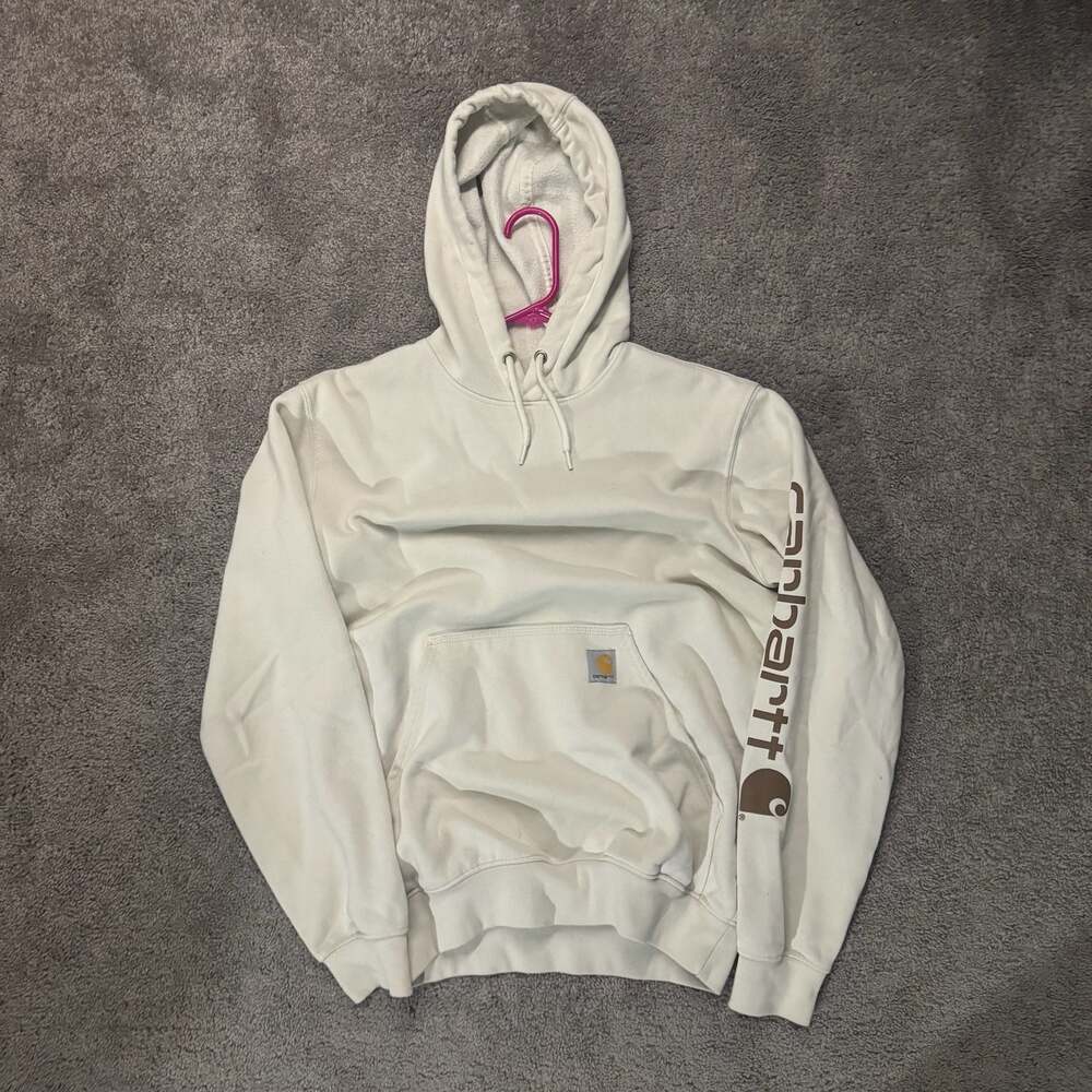 Carhartt Loose Fit Hoodie Sweatshirt White Size S